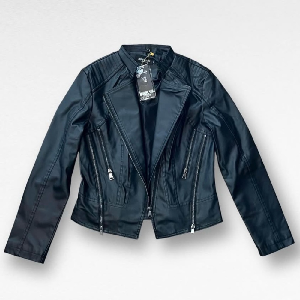 NWT! XINHUDIE Faux Leather Moto Jacket